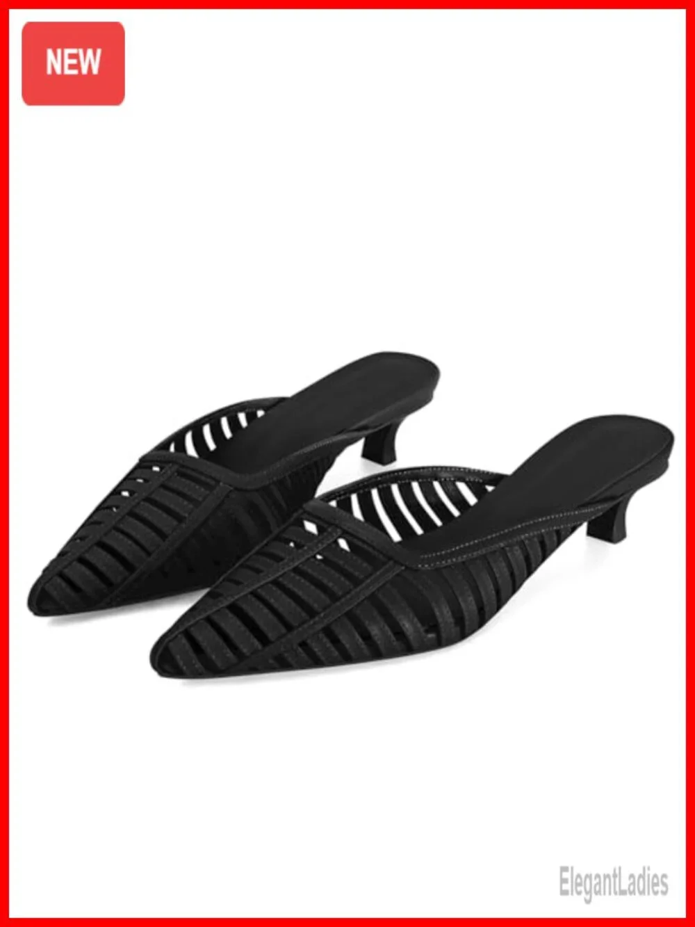 Vegan Leather Kitten Heel Mules Bow Dressy Slip On Pumps